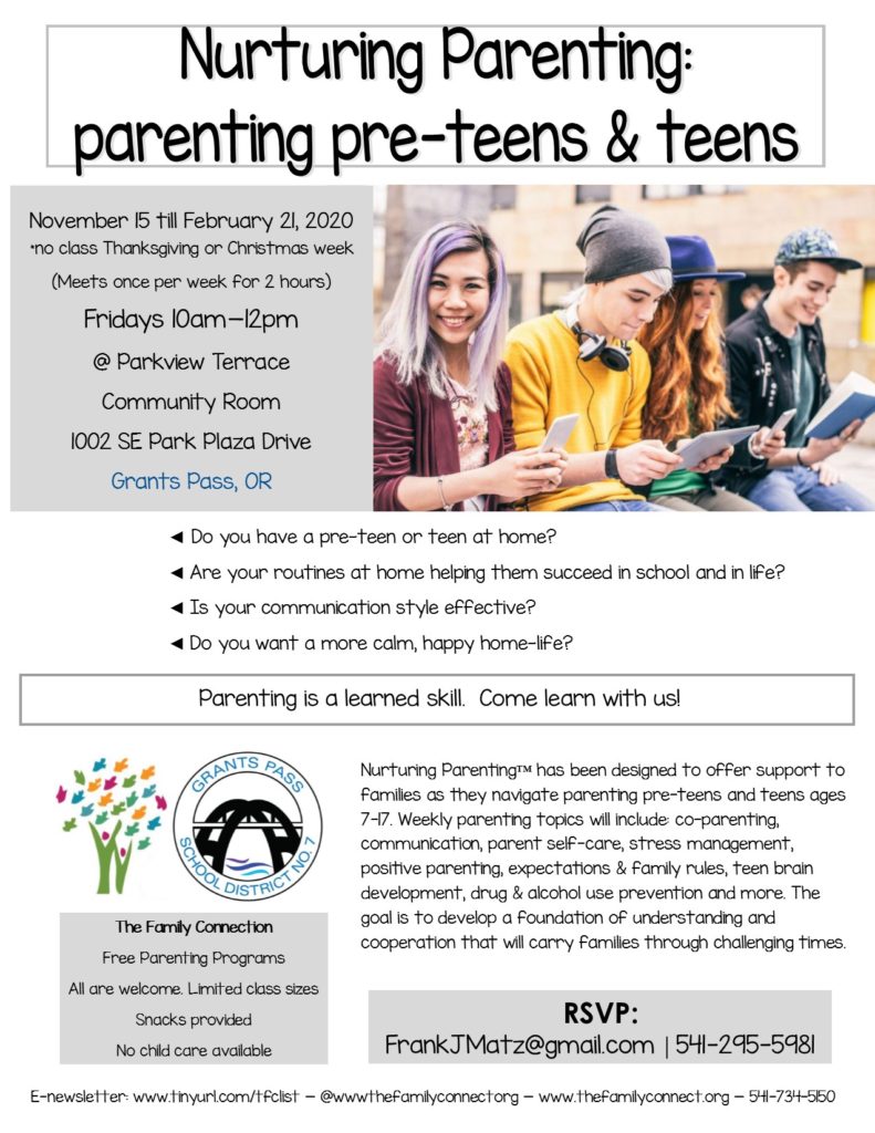 Parenting Tweens & Teens - Grants Pass - The Family Connection